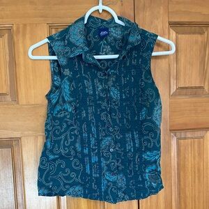 High Sierra Teal Tank Top Blouse Size S